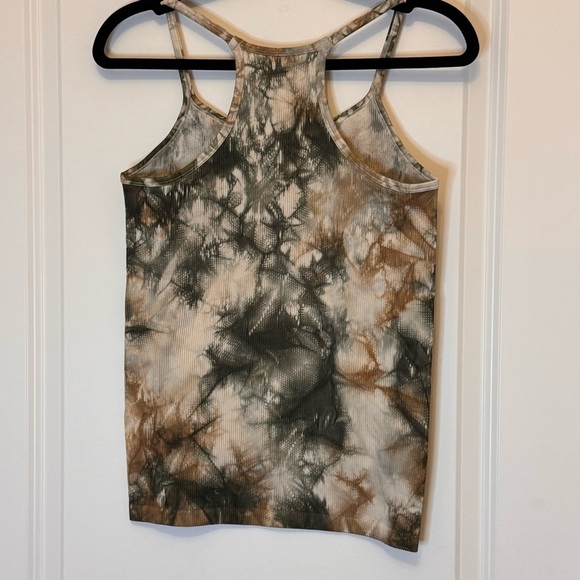 Mono B Brown watercolor effect Fitted Sleeveless Tank Top - Picture 2 of 3